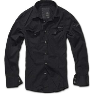 SLIMFIT SHIRT BLACK Πουκάμισο με μακρύ μανίκι