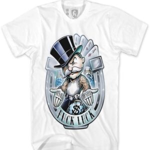 Tshirt Monopoly Hustle 22K F Luck White