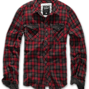 CHECKSHIRT DUNCAN RED-BROWN Πουκάμισο με μακρύ μανίκι