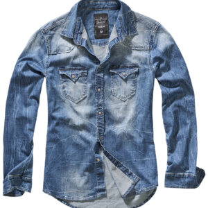RILEY BLUE DENIM SHIRT  Πουκάμισο με μακρύ μανίκι