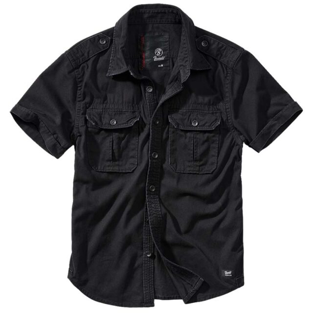 Vintage Denim Black Πουκάμισο με κοντό μανίκι