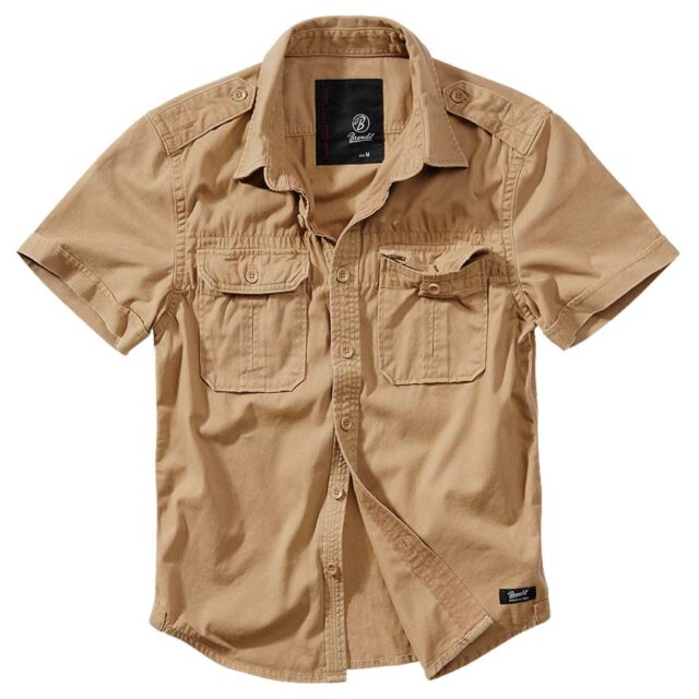 Vintage Denim Camel Πουκάμισο με κοντό μανίκι