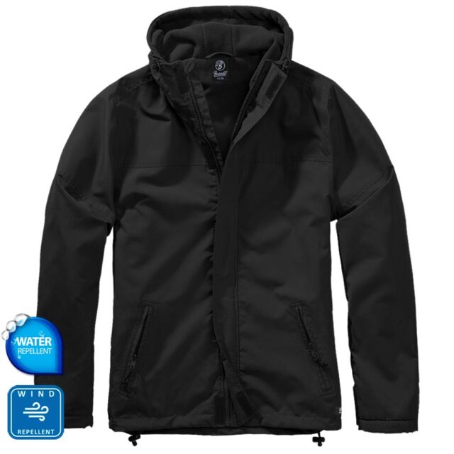 Windbreaker Frontzip Black Μπουφάν με κουκούλα