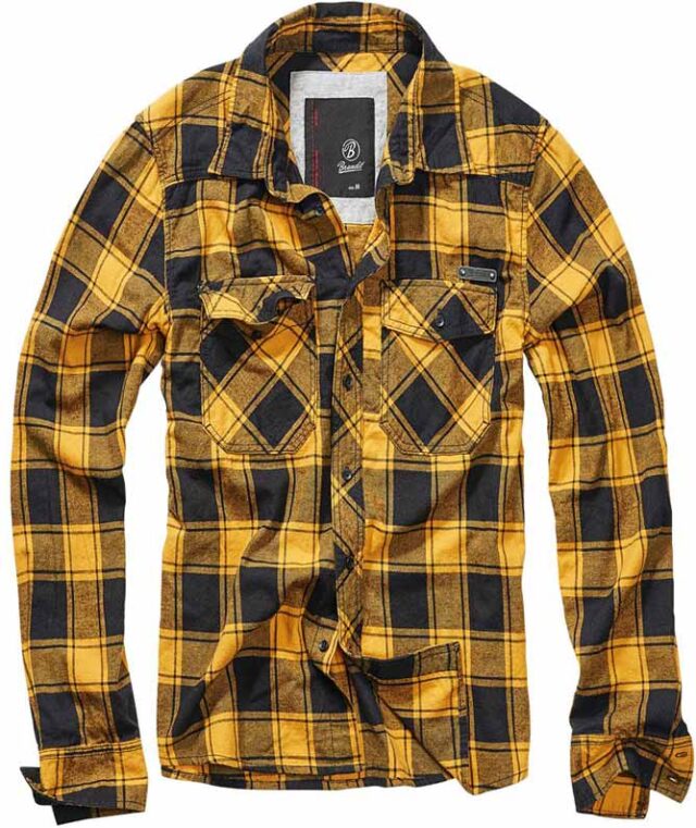 CHECKSHIRT BLACK-YELLOW Πουκάμισο με μακρύ μανίκι