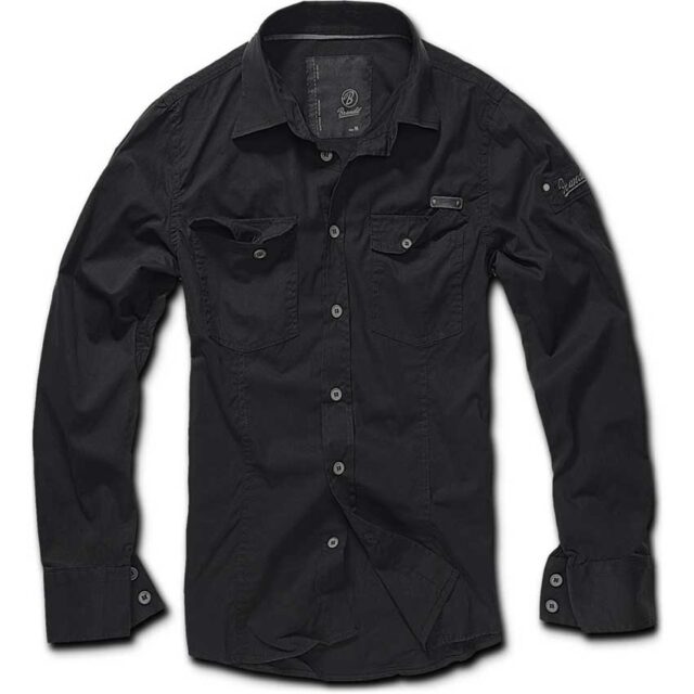 SLIMFIT SHIRT BLACK Πουκάμισο με μακρύ μανίκι