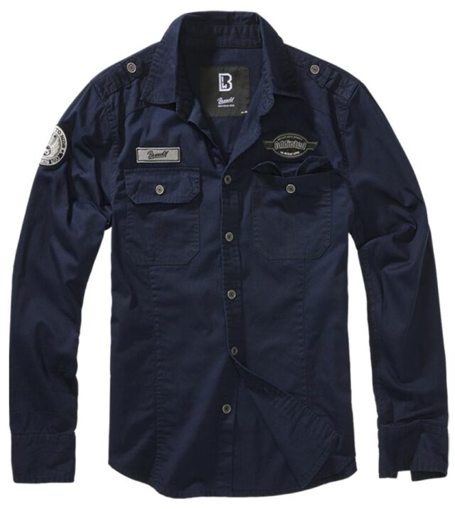 Luis Vintage Navy Πουκάμισο με μακρύ μανίκι