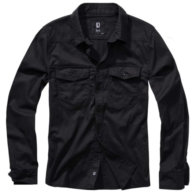 FlanellShirt Black Πουκάμισο με μακρύ μανίκι