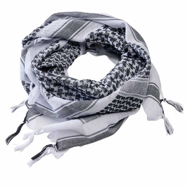 Shemag Scarf - Kufiya  White-Black