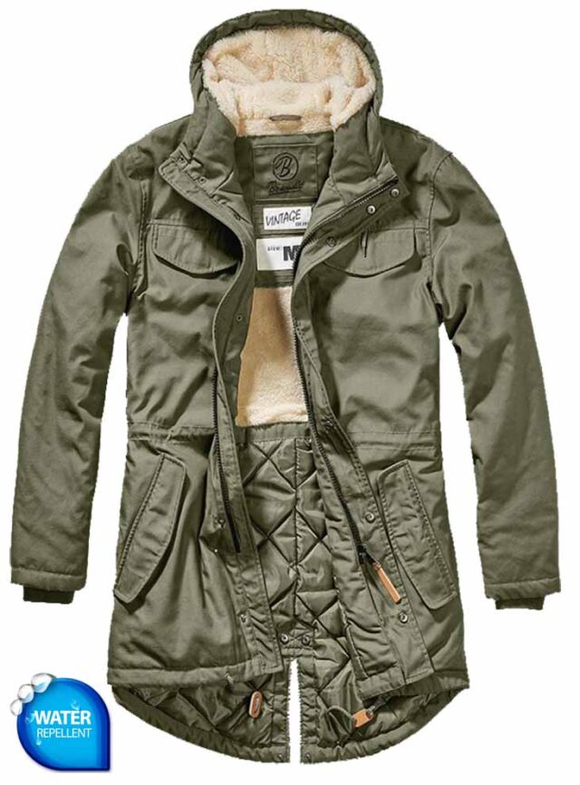 Μπουφάν με κουκούλα Marsh Lake TeddyParka Brandit Olive