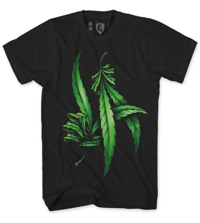 Tshirt LA Weed Hands Green tones Black