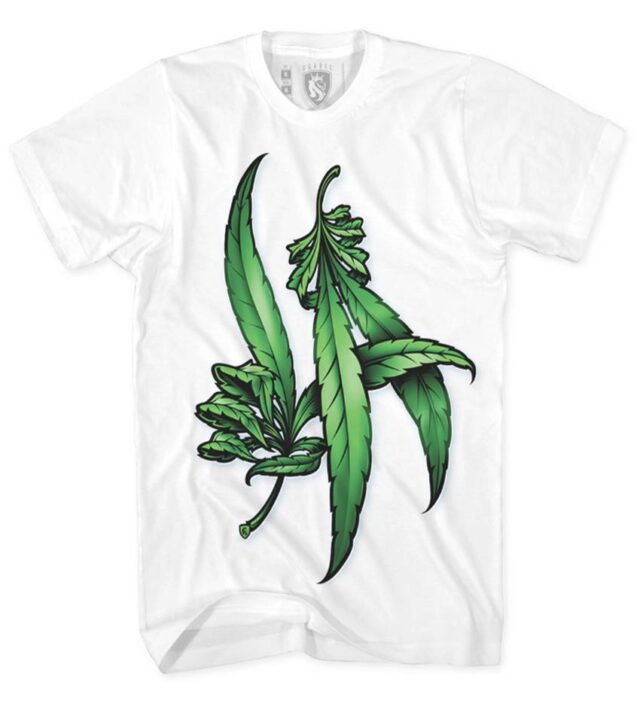 Tshirt LA Weed Hands Green tones White