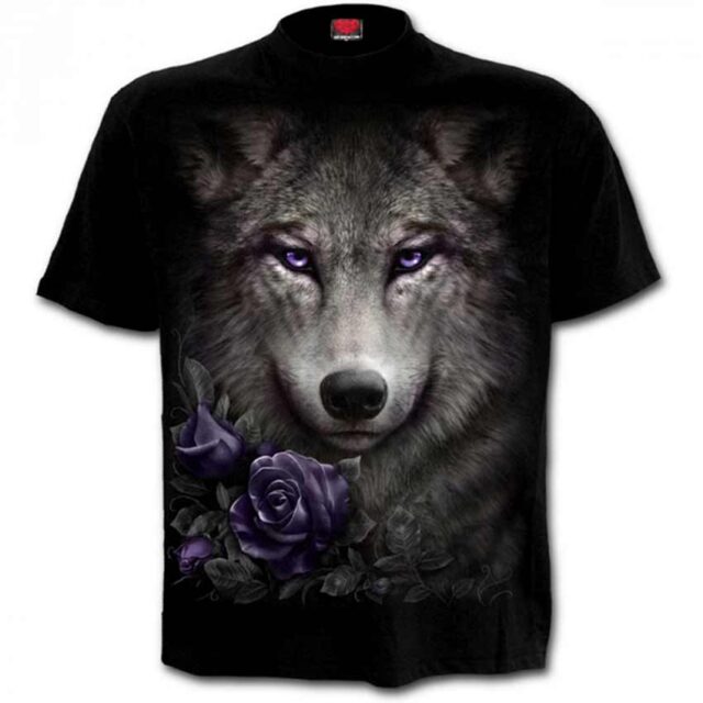 Tshirt Wolf Roses Black (3+1 ΔΩΡΟ)