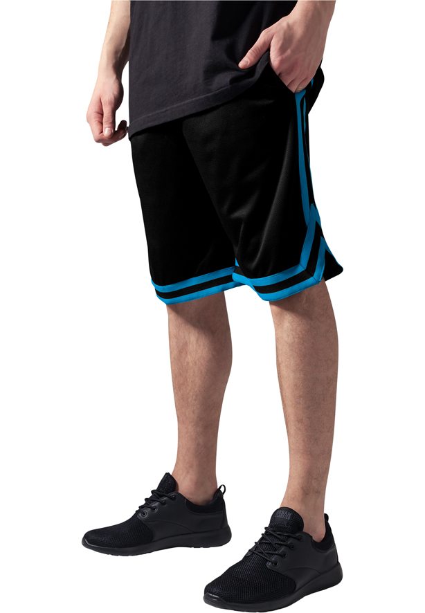 STRIPS MESH BLACK BLUE SHORTS